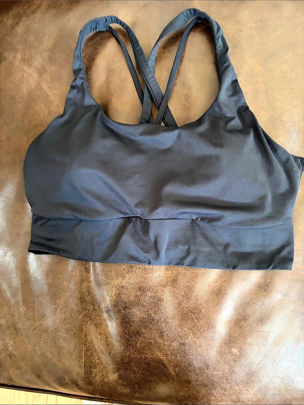 lululemon Free to Be Wild Bra *Long Line Blue Sports Bra Sz M